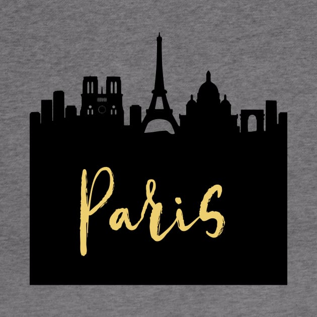 PARIS FRANCE DESIGNER SILHOUETTE SKYLINE ART by deificusArt